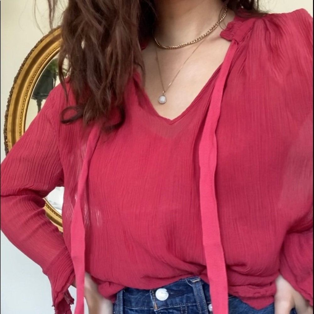 See By Chloe stunning rose colored blouse.